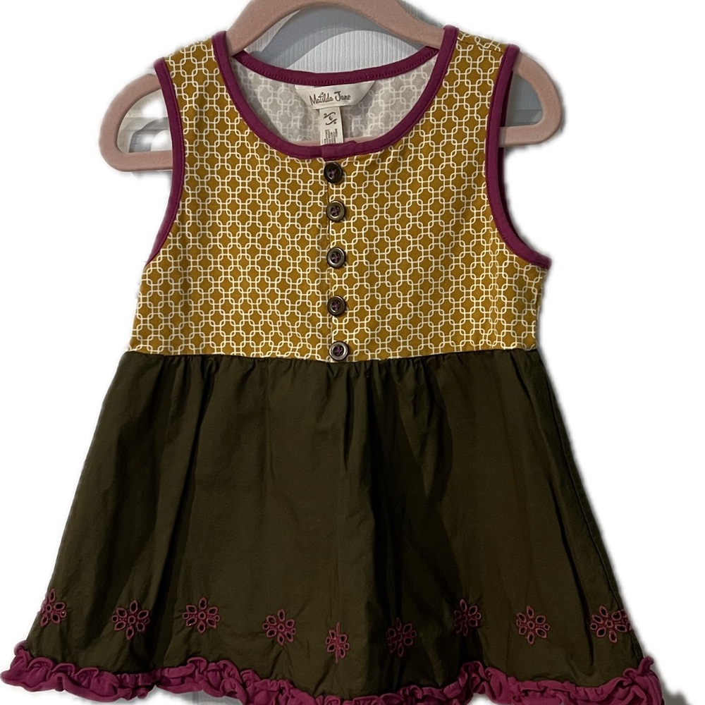 Matilda Jane Enchanted Garden Seabean Mixed Print Tunic Size 6